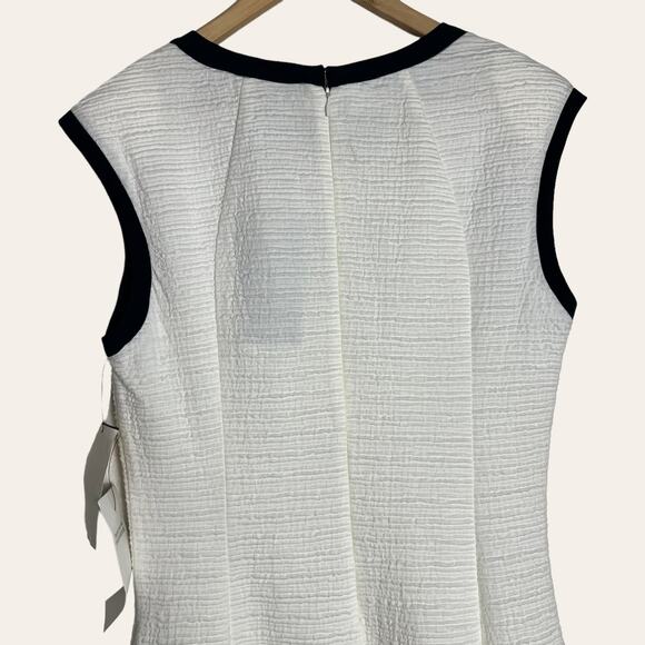 ABS Allen Schwartz Vintage White Fit & Flare Skater Dress Size L - Picture 7 of 8